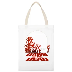 Dawn of the Dead Horror Movie Zombie White Canvas Tote Shopping Bag