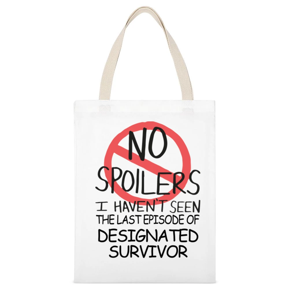 Designated Survivor No Spoilers Last Episode Tv Funny White Canvas Tote Shopping Bag