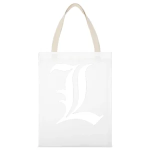 Detective L Death Note Anime Manga White Canvas Tote Shopping Bag