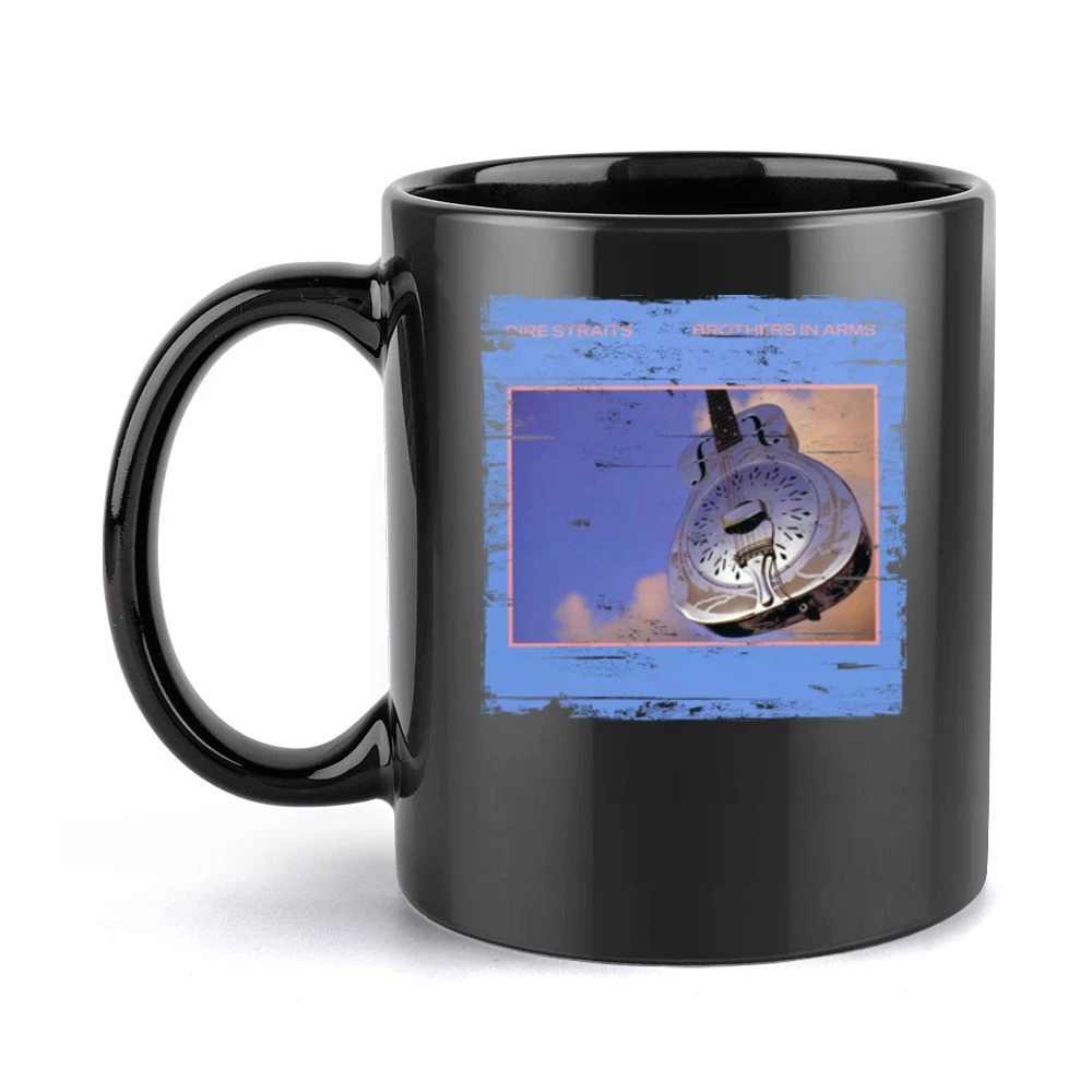 Dire Straits Brothers In Arms Album Cover Distressed Image Black Mug