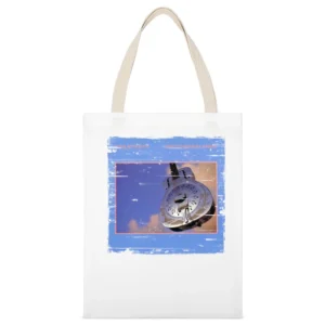Dire Straits Brothers In Arms Album Cover Distressed Image White Canvas Tote Shopping Bag