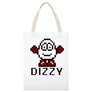 Dizzy Retro Video Game 80s White Canvas Tote Shopping Bag