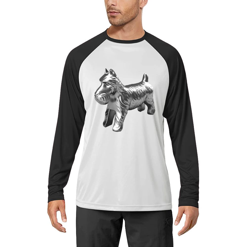 Dog Monopoly Token Fun Classic Game Piece Graphic Tee Shirt Men Long Sleeve T-Shirt