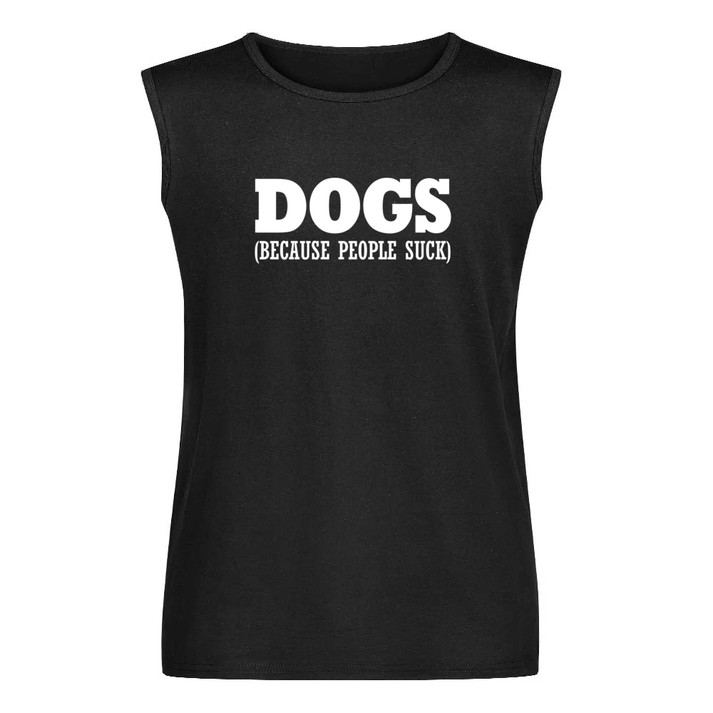 Dogs Because People Suck Fun Dog Lover Men Sleeveless T-Shirt