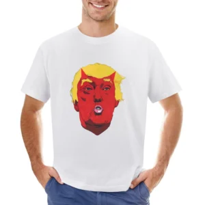 Donald Trump Devil Anti Trump American President Political Graphic Art Asian Size Men T-Shirt
