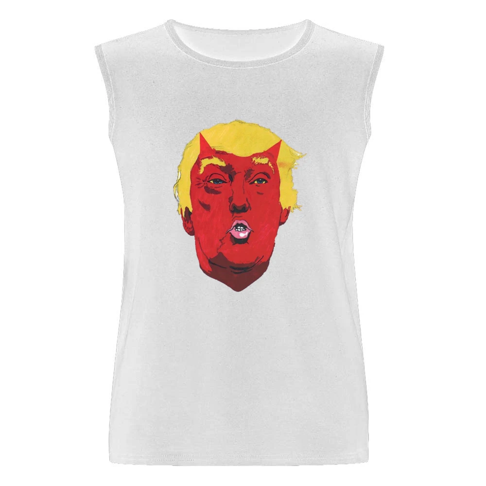 Donald Trump Devil Anti Trump American President Political Graphic Art Men Sleeveless T-Shirt