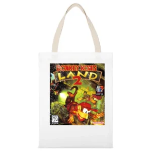 Donkey Kong Land 2 Game Boy Nintendo Old School Retro Video Game Fan D White Canvas Tote Shopping Bag