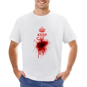 Dont Keep Calm Funny Blood Splatter Parody Graphic Tee Shirt Asian Size Men T-Shirt