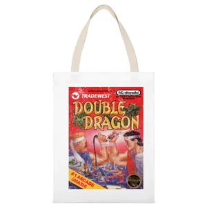 Double Dragon Nes Nintendo Old School Retro Video Game Fan Distressed White Canvas Tote Shopping Bag