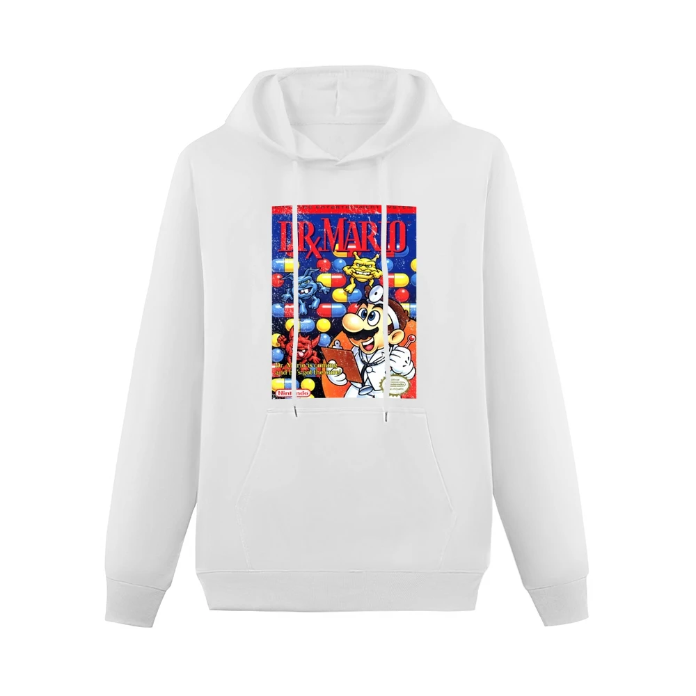 Dr Mario Nes Nintendo Old School Retro Video Game Fan Distressed T Shi Men Hoodie With Pocket