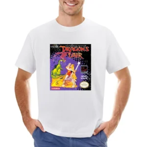 Dragons Lair Game Boy Nintendo Old School Retro Video Game Fan Distres Asian Size Men T-Shirt