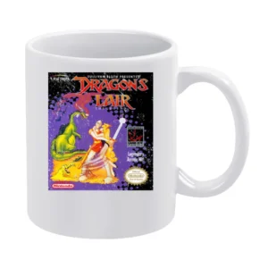 Dragons Lair Game Boy Nintendo Old School Retro Video Game Fan Distres White Mug