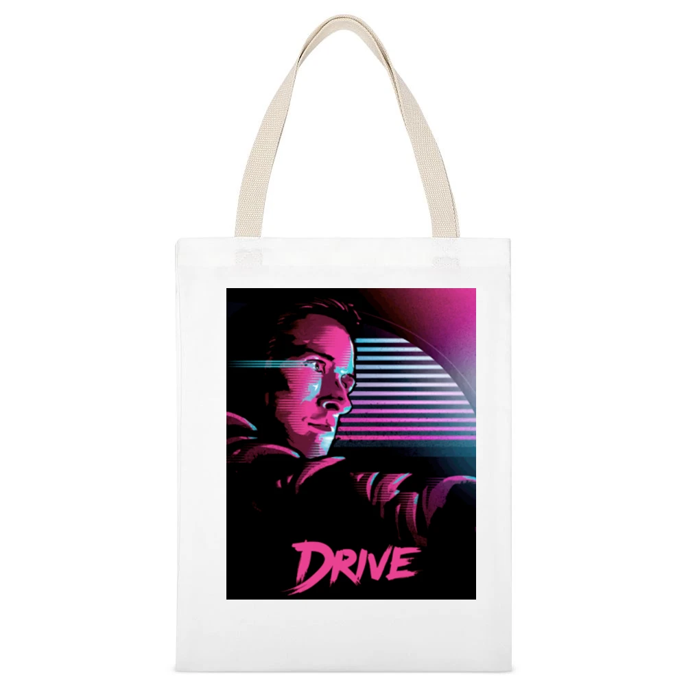 Drive Movie Ryan Gosling Poster White Canvas Tote Shopping Bag