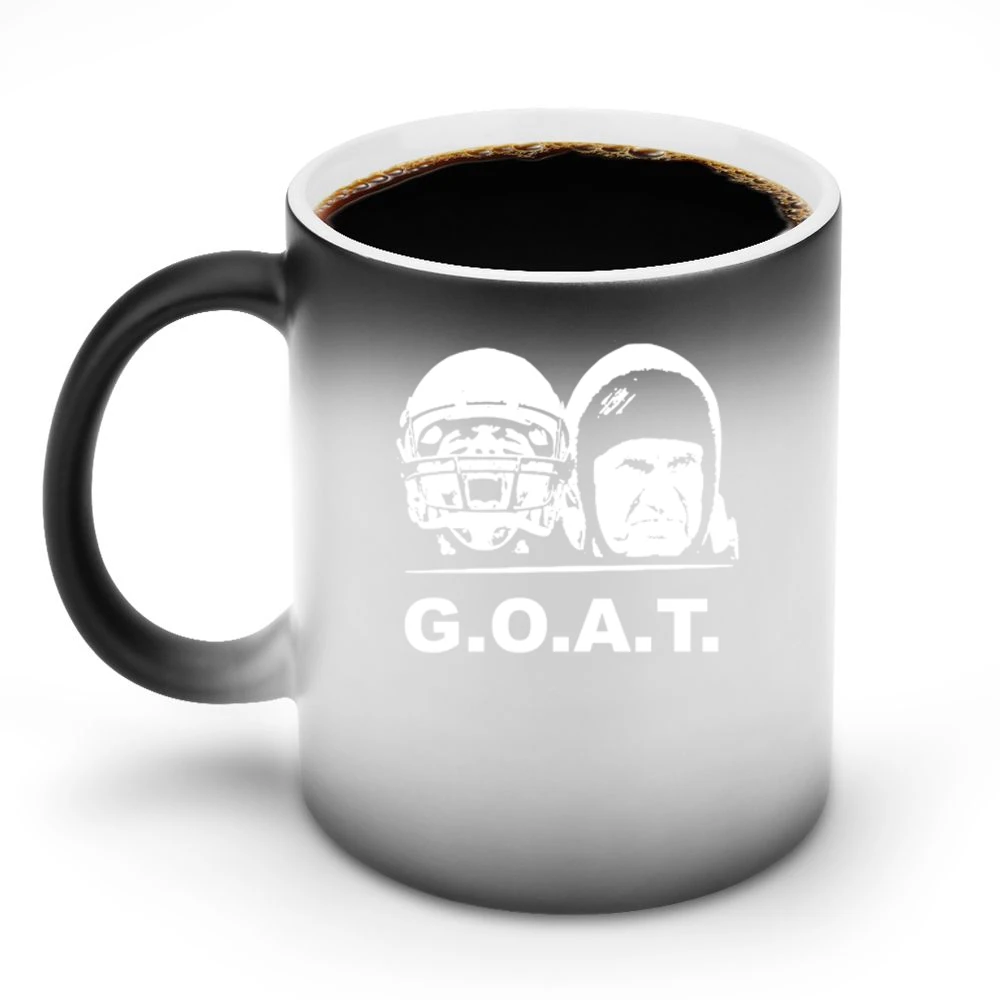 Dynamic Duo Tom Brady Bill Belichick Goat New England Football Discoloration Mug