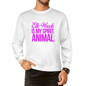 Elle Woods Is My Spirit Animal Funny Legally Blonde Harvard Law Graphi European Size Pullover Sweater