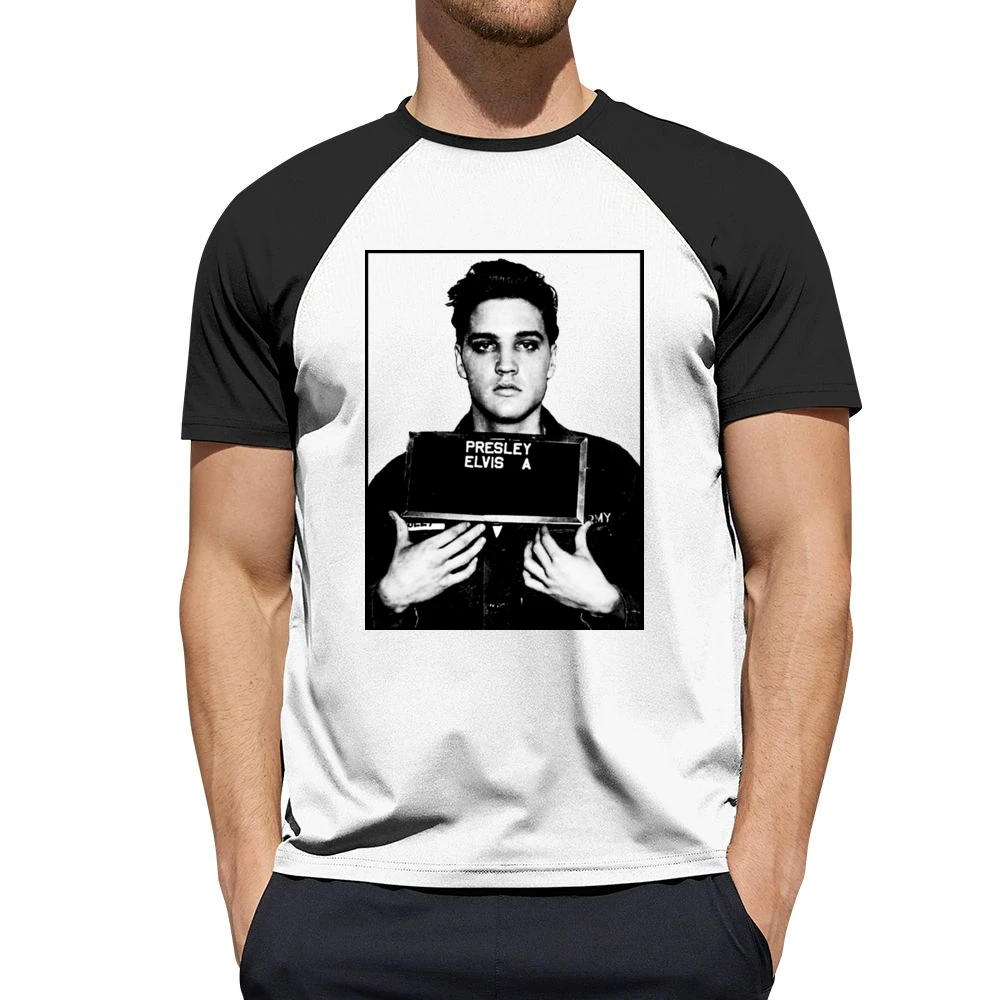 Elvis Presley Celebrity Mug Shot Grunge Graphic Men Short Sleeve T-Shirt