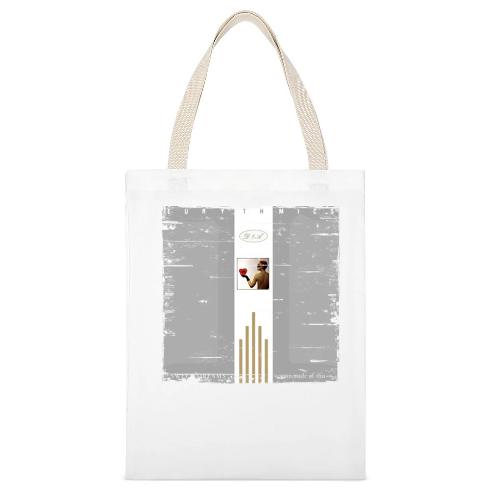 Eurythmics Sweet Dreams Are Made Of This Album Cover Distressed Image White Canvas Tote Shopping Bag