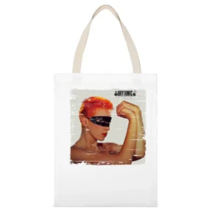 Eurythmics Touch Album Cover Distressed Image White Canvas Tote Shopping Bag