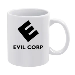 Evil Corp Mr Robot Science Fiction Tv Show Fan Black Logo White Mug