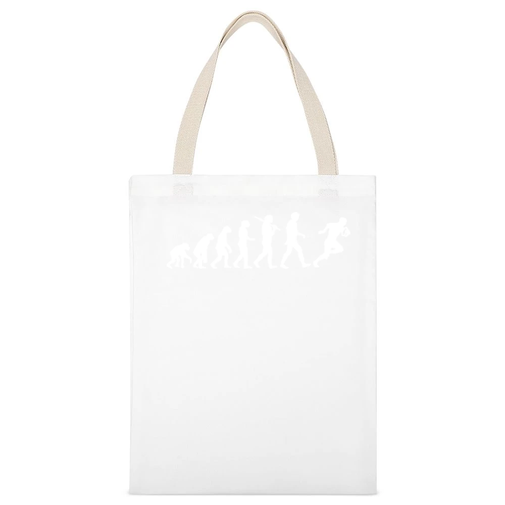 Evolution Of A Rugby Player Sport White Canvas Tote Shopping Bag
