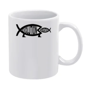 Evolution Versus Creation Fish Eating White Mug