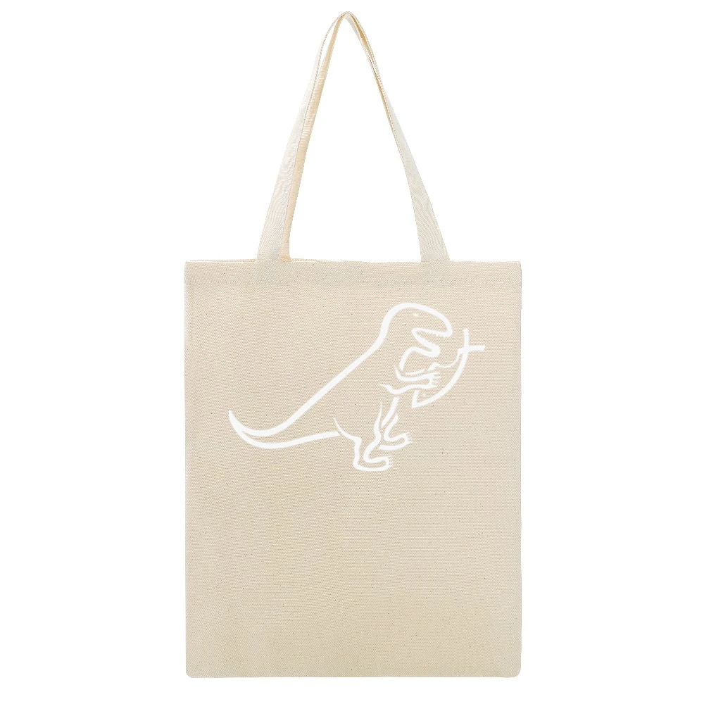 Evolution Versus Creationism Dinosaur Fish Funny Beige Canvas Tote Shopping Bag