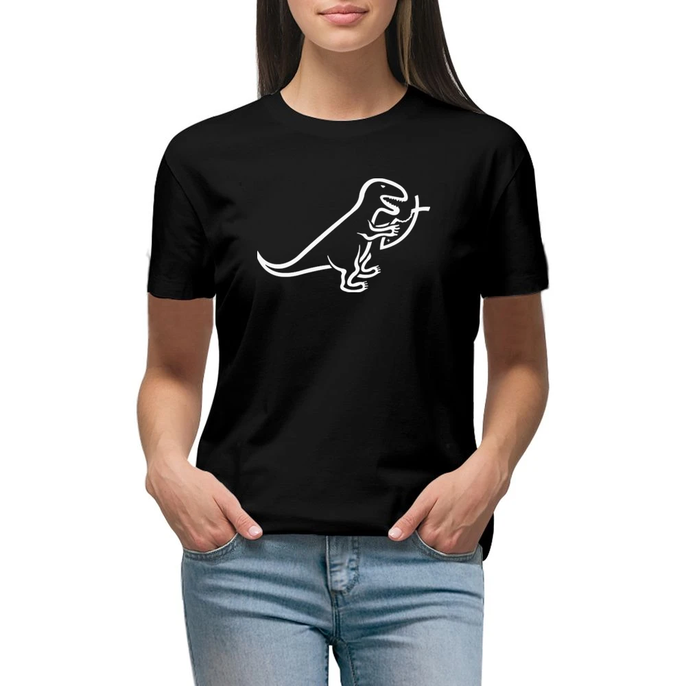 Evolution Versus Creationism Dinosaur Fish Funny Premium Women Ladies T-shirt