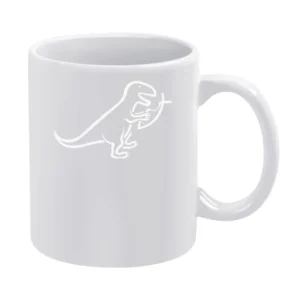 Evolution Versus Creationism Dinosaur Fish Funny White Mug