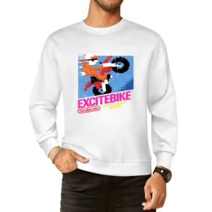 Excitebike Nes Nintendo Old School Retro Video Game Fan Distressed T S European Size Pullover Sweater