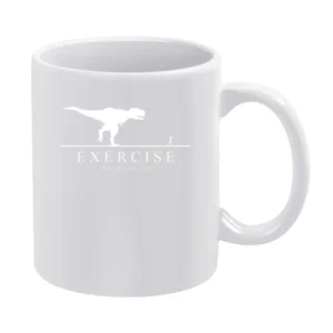 Exercise - motivation required funny T-rex running men White Mug