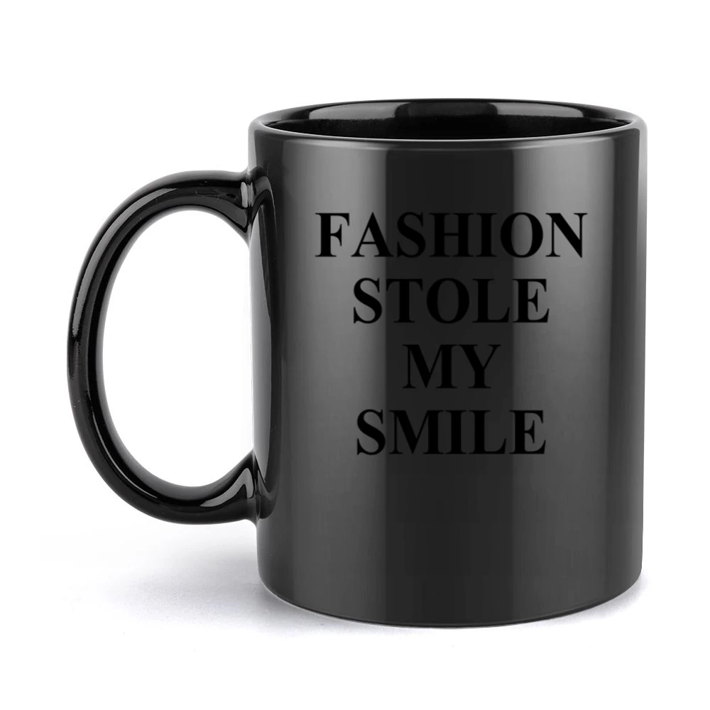 Fashion Stole My Smile Victoria Beckham Celebrity Style Graphic Model Black Mug