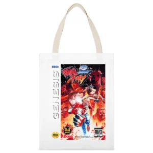 Fatal Fury 2 Sega Genesis Old School Retro Video Game Fan Distressed T White Canvas Tote Shopping Bag