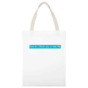 Fb Block You In Life Funny White Canvas Tote Shopping Bag