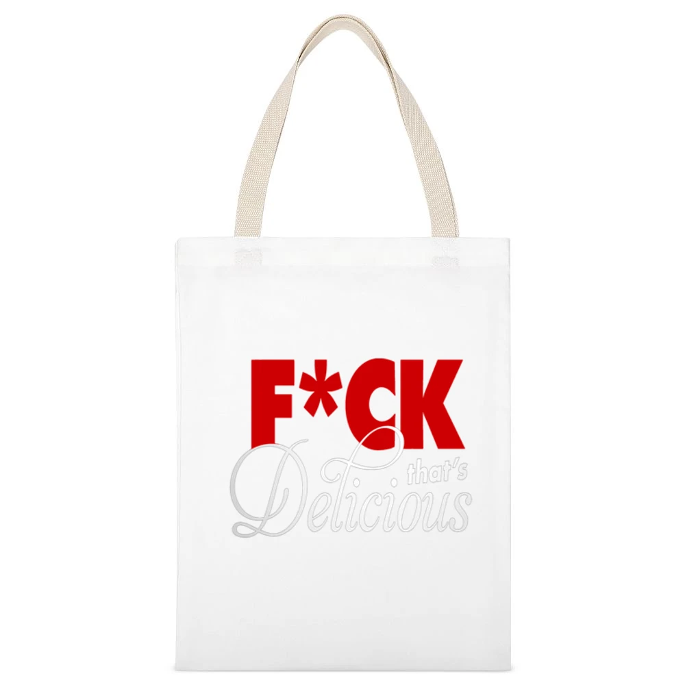 F*ck That's Delicious Apron White Canvas Tote Shopping Bag