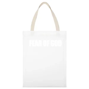 Fear Of God Fun Popular Graphic Hailey Baldwin Celebrity White Canvas Tote Shopping Bag