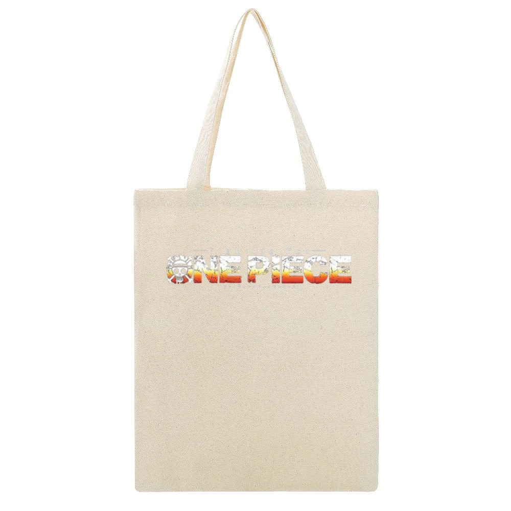 Fighting for One Piece Beige Canvas Tote Shopping Bag
