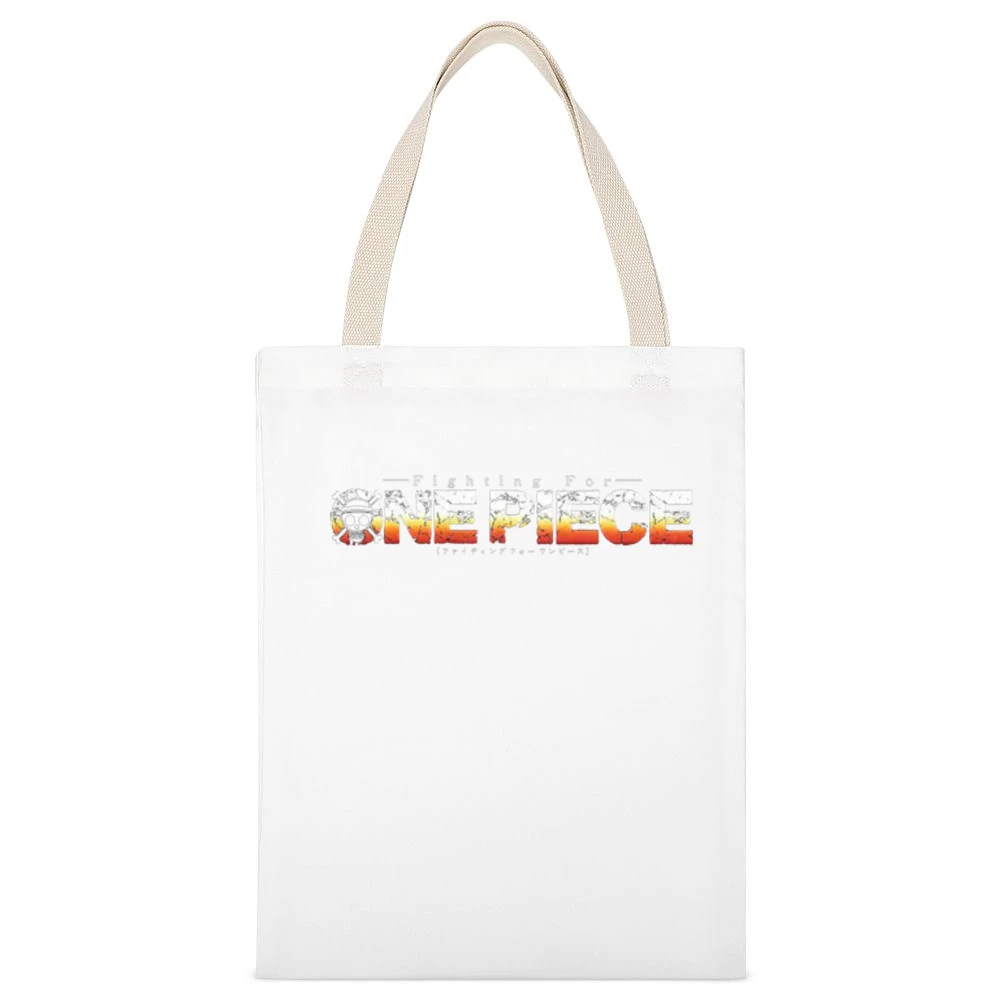 Fighting for One Piece White Canvas Tote Shopping Bag