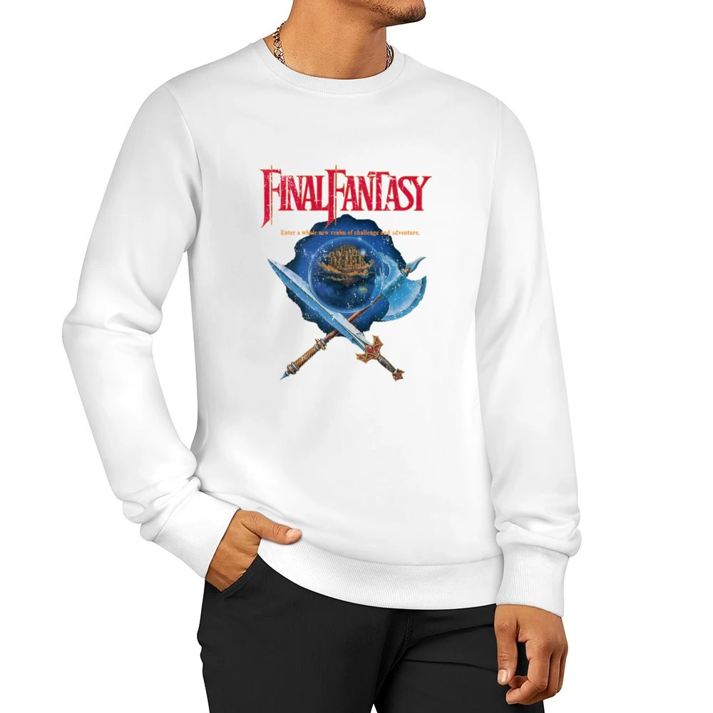 Final Fantasy Nes Nintendo Old School Retro Video Game Fan Distressed Men Pullover Sweatshirt