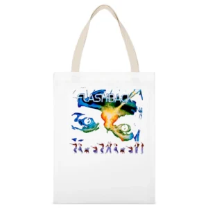 Flashback Video Game Retro 80s White Canvas Tote Shopping Bag