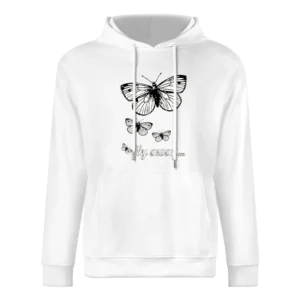 Fly Away Butterflies Cute Graphic Tee Shirt European Size Men Hoodie
