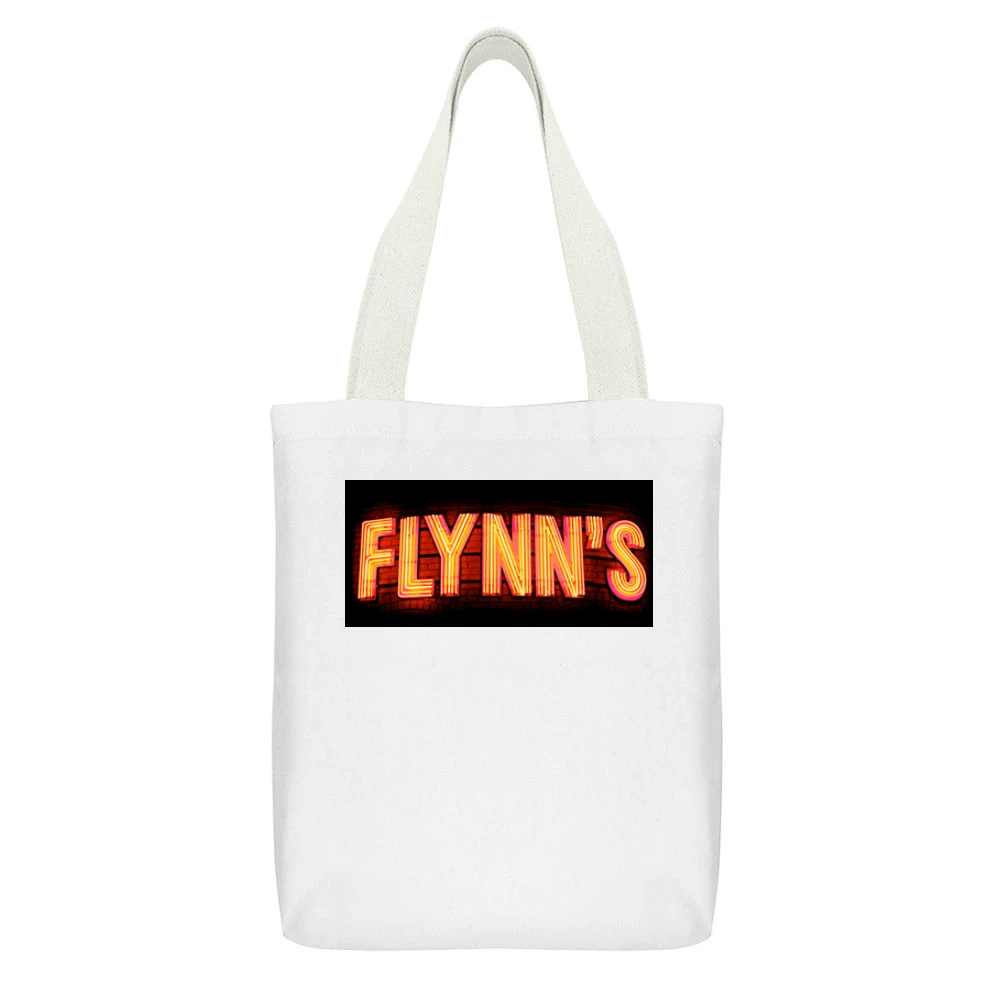 Flynns Arcade Tron White Canvas Tote Shopping Bag With Interior Pocket