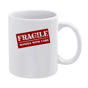 Fragile stamp - handle with care White Mug