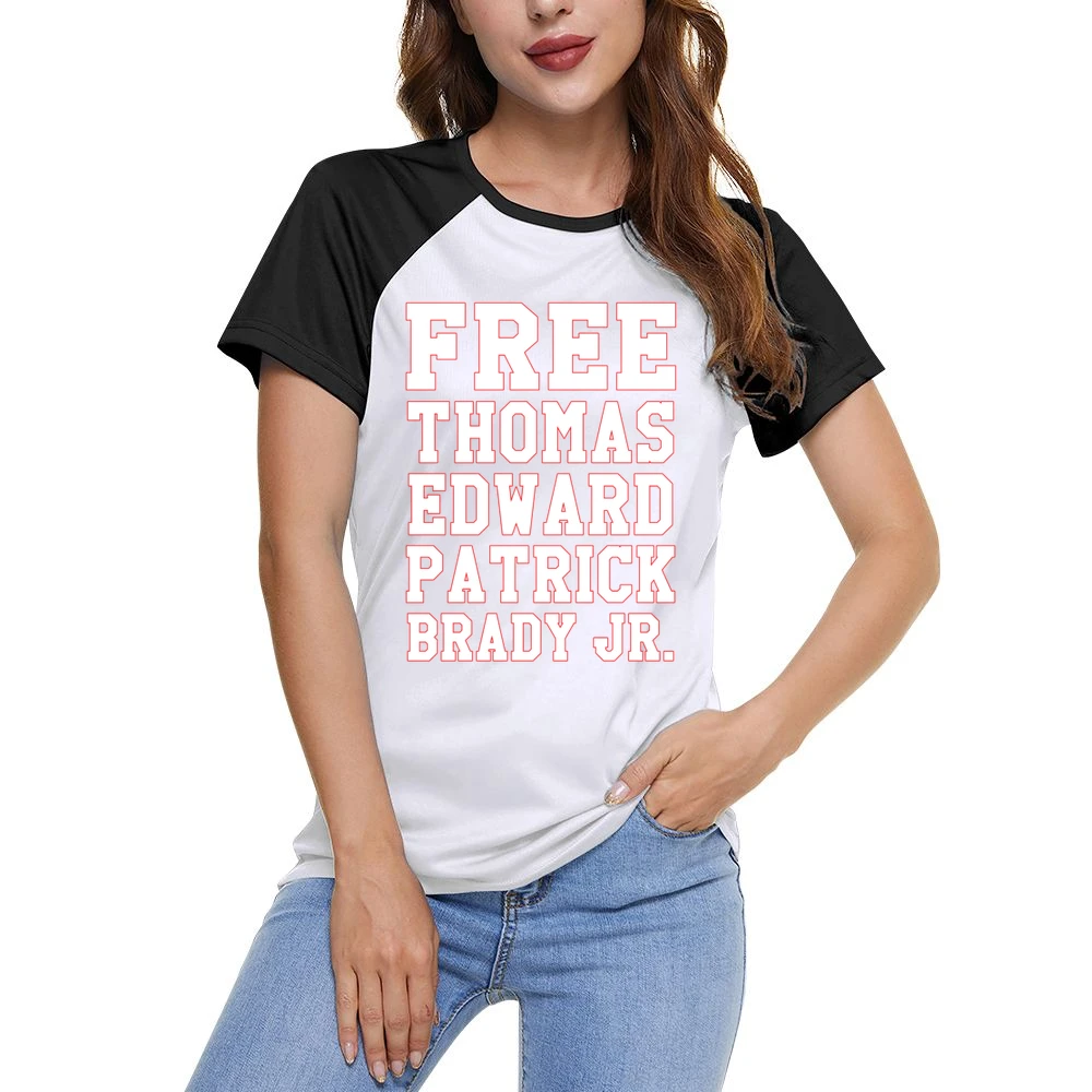 Free Thomas Edward Patrick Brady Jr Fun New England Football Quarterba Women Ladies Short Sleeve T-Shirt