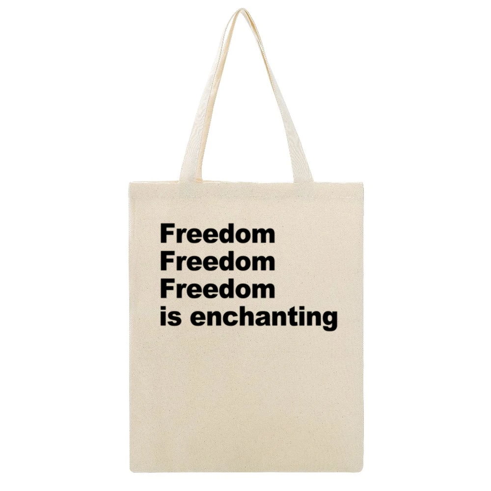 Freedom Is Enchanting Fun Popular Uzi Vert Graphic Music Urban Hip Hop Beige Canvas Tote Shopping Bag