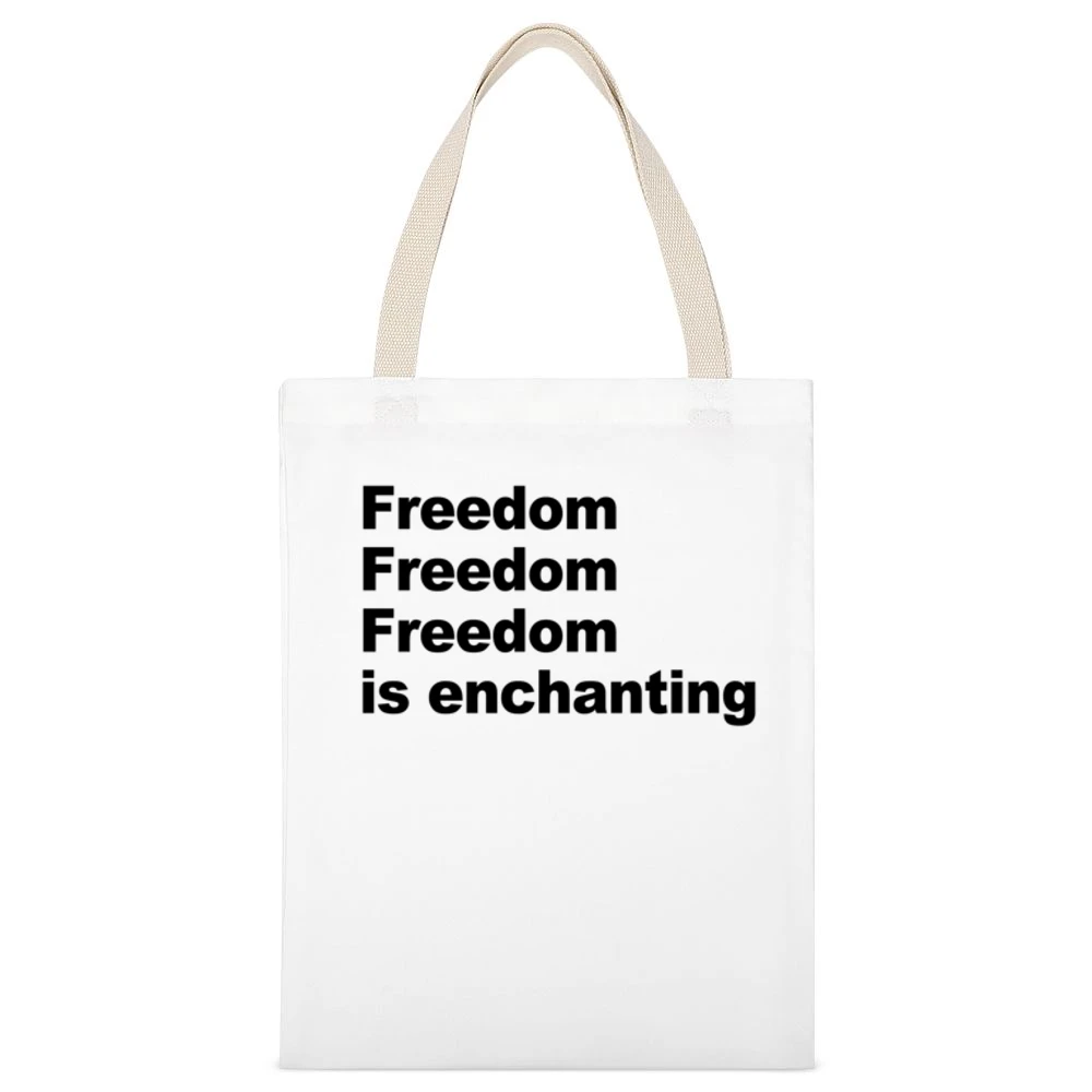 Freedom Is Enchanting Fun Popular Uzi Vert Graphic Music Urban Hip Hop White Canvas Tote Shopping Bag