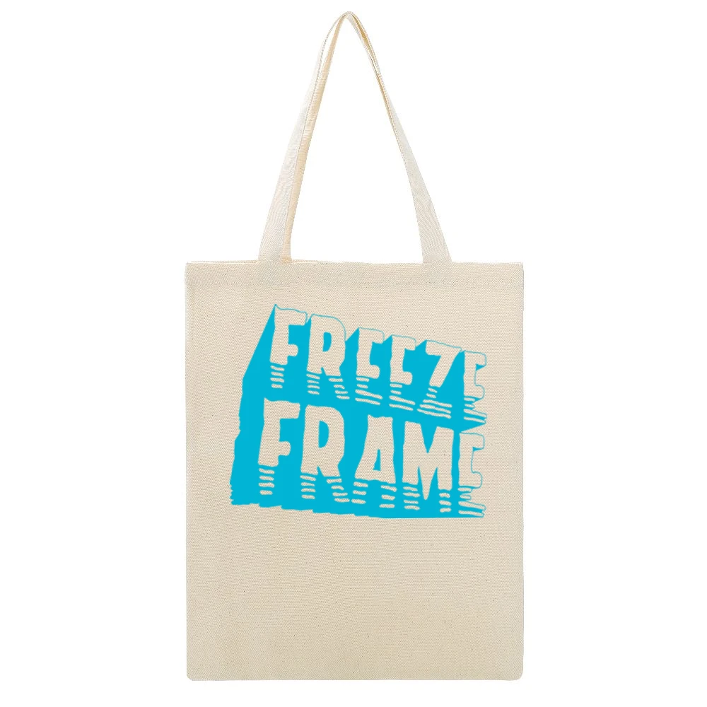 Freeze Frame 80s Music Retro Beige Canvas Tote Shopping Bag