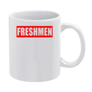 Freshmen Fun Popular School Graphic Tee Shirt White Mug