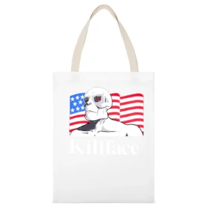 Frisky Dingo Killface For President White Canvas Tote Shopping Bag