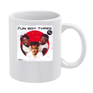 Fun Boy Three Waiting Album Cover Distressed Image White Mug