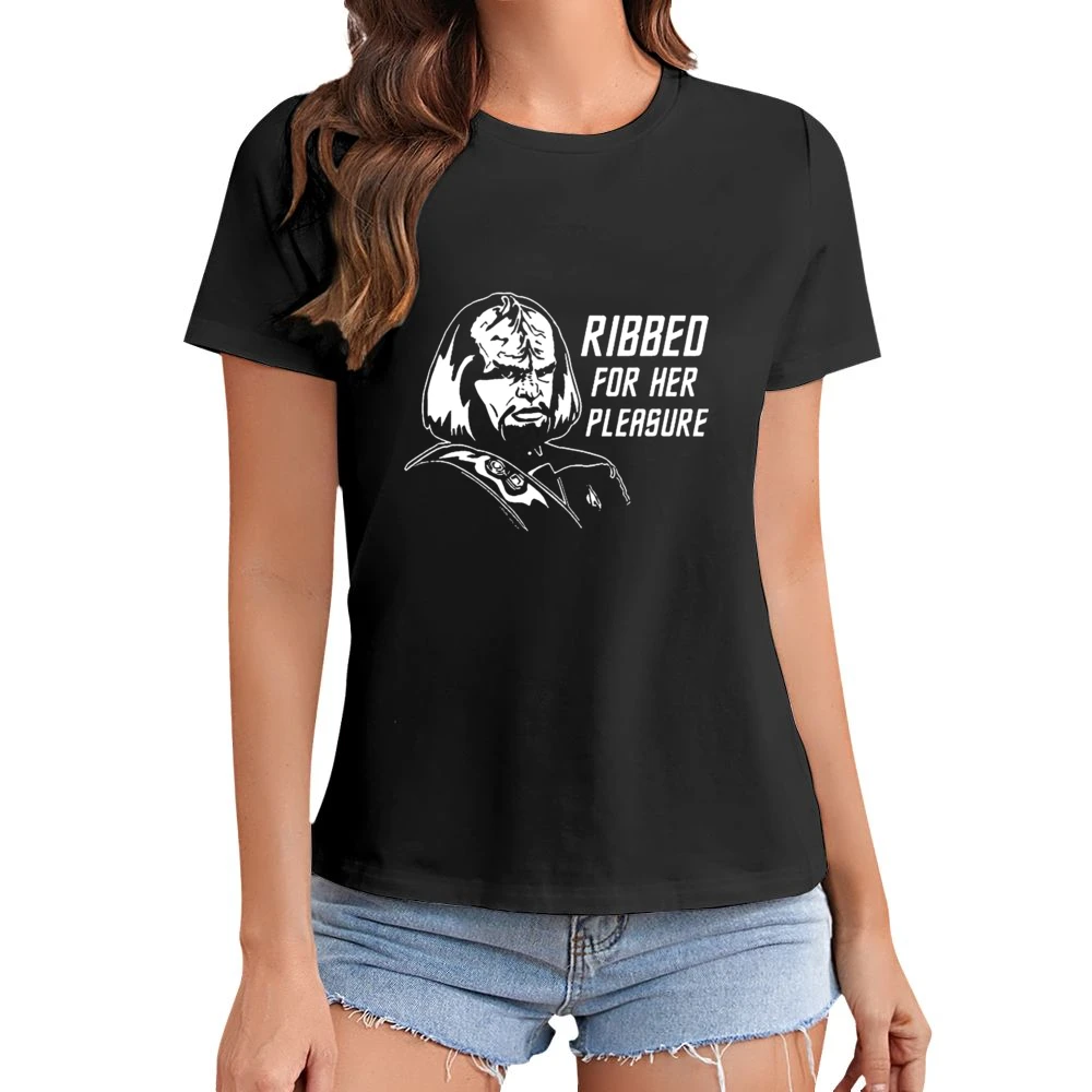 Funny star trek Klingon ribbed for her pleasure Asian Size Women Ladies T-shirt
